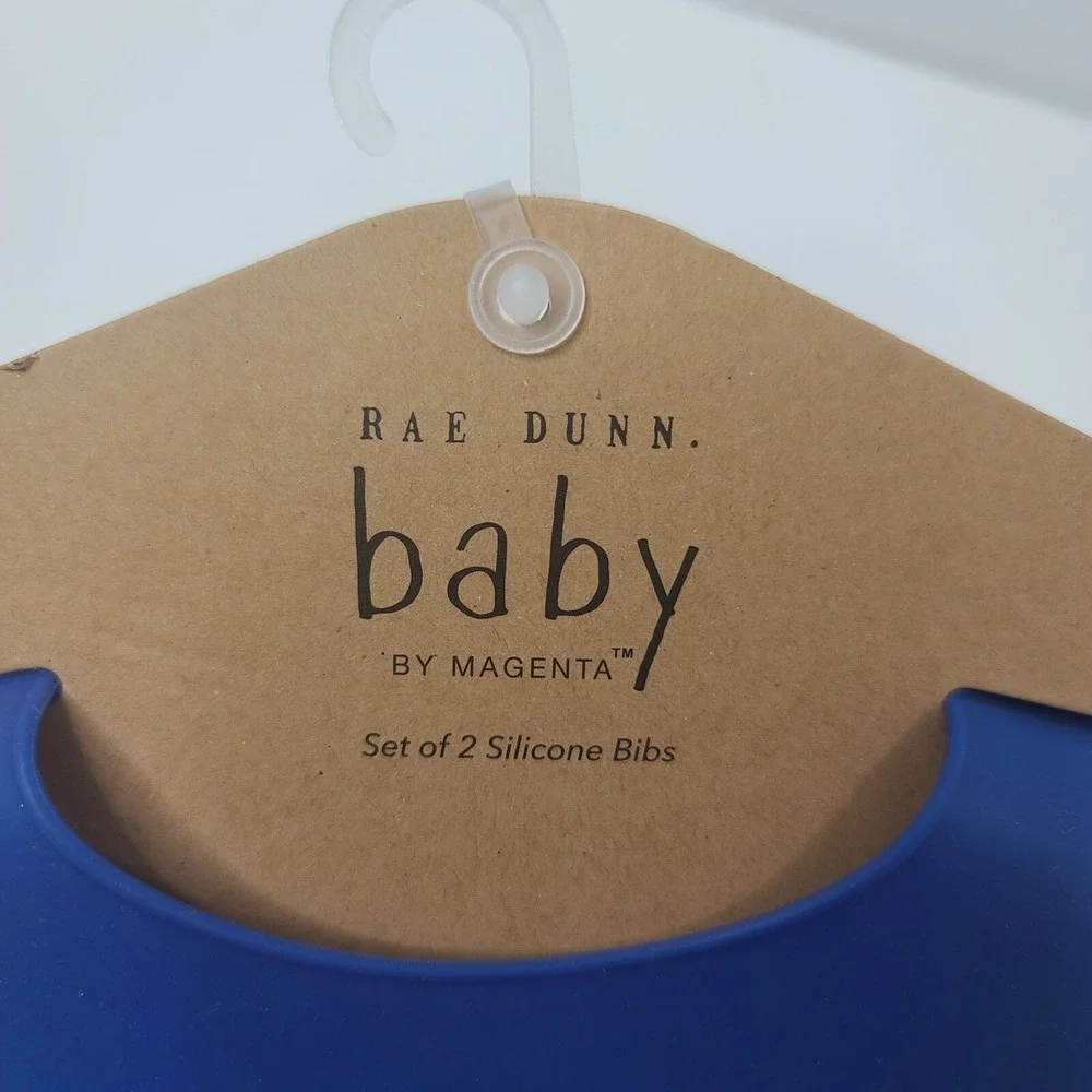 RAE DUNN Silicone Baby Bibs Set of 2 